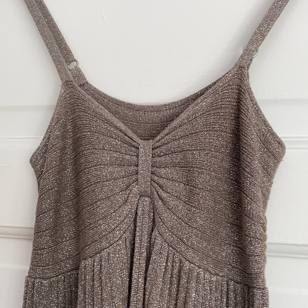 Sparkling silver party dress, adjustable straps